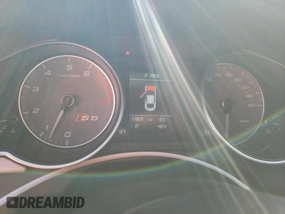 2014 Audi S5 Premium Plus with VIN WAUCGAFR7EA026615, listed as a Copart auction lot 55121824 with 17,817 mi miles and Salvage Title. Bid and sale history available at carsss.com. Image 9.