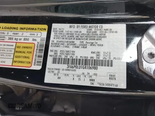 2016 Ford Fusion SE Hybrid with VIN 3FA6P0LU1GR106980, listed as a IAAI auction lot 41895379 with 200,226 mi miles. Bid and sale history available at carsss.com. Image 9.