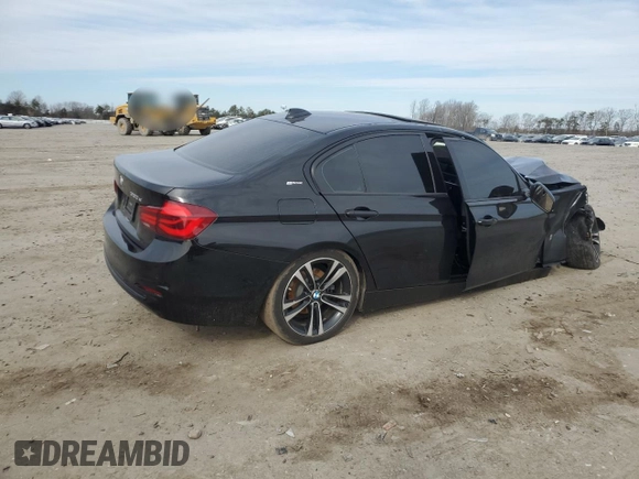 2018 BMW 3 Series 330e iPerformance with VIN WBA8E1C54JA178343, listed as a Copart auction lot 45866435 with 0 mi miles and Salvage Title. Bid and sale history available at carsss.com. Image 3.