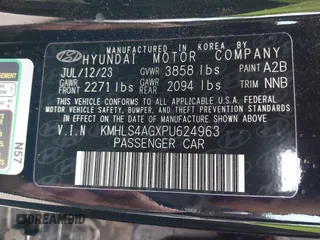 2023 Hyundai Elantra SEL with VIN KMHLS4AGXPU624963, listed as a IAAI auction lot 41947452 with 22,044 mi miles and . Bid and sale history available at DreamBid. Image 9.