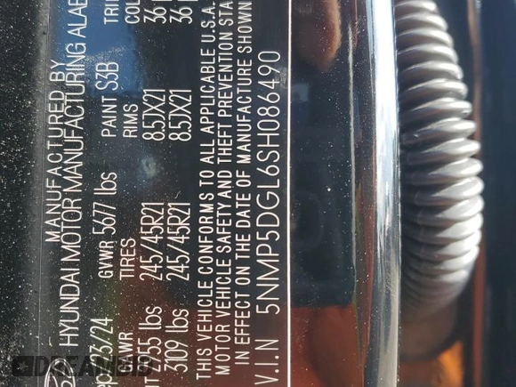 2025 Hyundai Santa Fe Calligraphy z VIN 5NMP5DGL6SH086490, wystawiony jako Copart lot #46896765 z przebiegiem 2 139 mil mil oraz Szkoda całkowita • Salvage title. Historia ofert i sprzedaży dostępna na DreamBid. Obrazek 15.