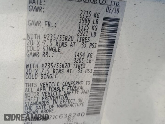 2018 Nissan Pathfinder SL with VIN 5N1DR2MN2JC638240, listed as a Copart auction lot 61828275 with 131,216 mi miles and Salvage title. Bid and sale history available at DreamBid. Image 13.