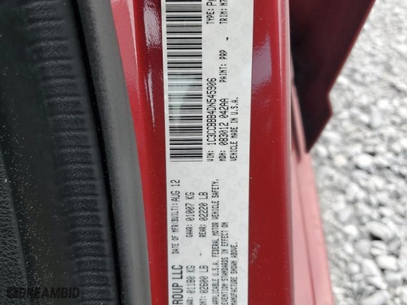 2013 Chrysler 200 Touring with VIN 1C3CCBBB4DN545906, listed as a Copart auction lot 46046145 with 177,935 mi miles and Clean Title. Bid and sale history available at carsss.com. Image 12.