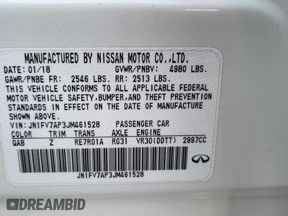 2018 Infiniti Q50 Red Sport 400 с VIN JN1FV7AP3JM461528, выставлен на аукционе Copart как лот 51195705 с пробегом 91 500 миль миль и Чистый • Clean title. История ставок и продаж доступна на DreamBid. Изображение 10.