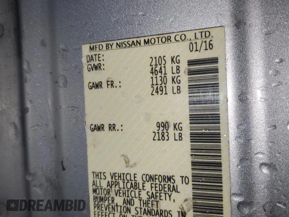 2016 Nissan Maxima SL with VIN 1N4AA6AP2GC430630, listed as a Copart auction lot 57955115 with 146,285 mi miles and Salvage title. Bid and sale history available at DreamBid. Image 12.