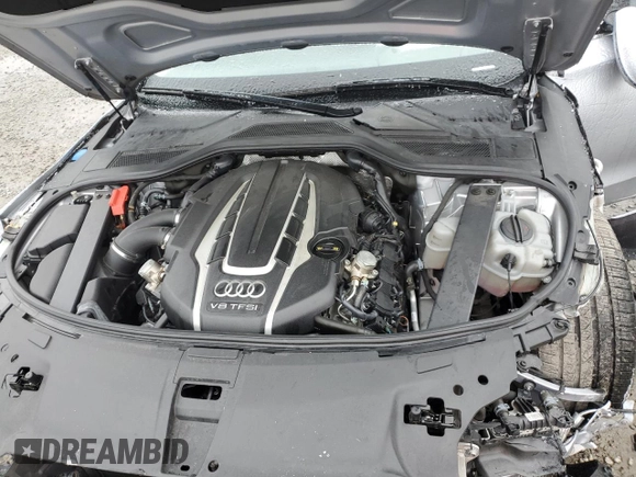 2015 Audi A8 L 4.0T with VIN WAU32AFD2FN019083, listed as a Copart auction lot 45976045 with 83,724 mi miles and Salvage Title. Bid and sale history available at carsss.com. Image 13.