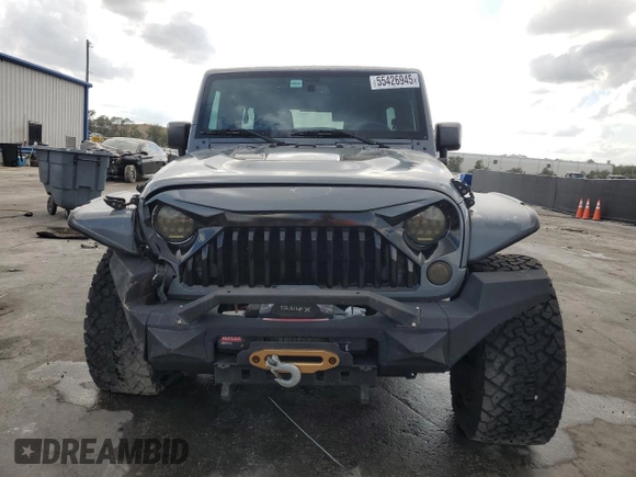 2017 Jeep Wrangler Unlimited 75th Anniversary with VIN 1C4BJWEG6HL676557, listed as a Copart auction lot 55426945 with 75,741 mi miles and Salvage title. Bid and sale history available at DreamBid. Image 5.