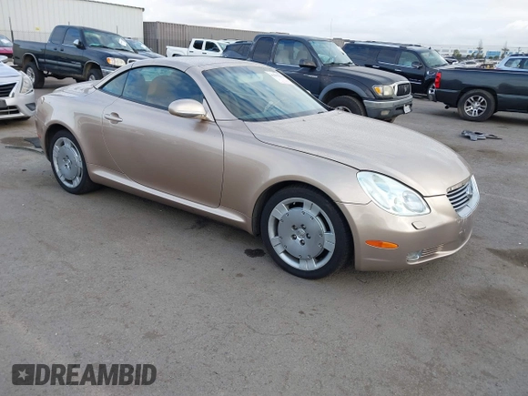 2003 Lexus SC with VIN JTHFN48Y430043403, listed as a IAAI auction lot 42057878 with 69,691 mi miles. Bid and sale history available at carsss.com. Image 1.