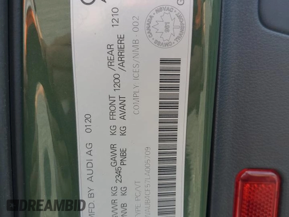2020 Audi S5 Sportback Premium Plus z VIN WAUB4CF57LA005709, wystawiony jako Copart lot #60411685 z przebiegiem 73 795 mil mil oraz Szkoda całkowita • Salvage title. Historia ofert i sprzedaży dostępna na DreamBid. Obrazek 12.