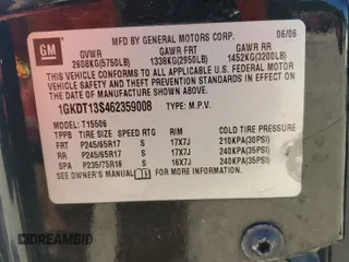 2006 GMC Envoy SLT with VIN 1GKDT13S462359008, listed as a Copart auction lot 80014324 with 158,906 mi miles and Salvage Title. Bid and sale history available at carsss.com. Image 14.