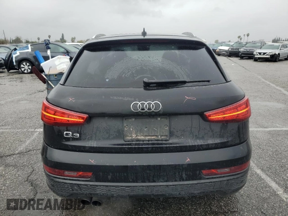 2018 Audi Q3 Premium with VIN WA1BCCFS7JR026757, listed as a Copart auction lot 48523745 with 46,315 mi miles and Salvage Title. Bid and sale history available at carsss.com. Image 6.