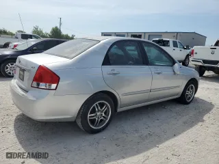 2009 Kia Spectra EX with VIN KNAFE221895621447, listed as a Copart auction lot 58084584 with 187,910 mi miles and Clean Title. Bid and sale history available at carsss.com. Image 3.