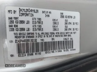 2005 Chrysler Town & Country LX with VIN 2C4GP44R35R152152, listed as a IAAI auction lot 42190551 with 128,239 mi miles and . Bid and sale history available at DreamBid. Image 9.