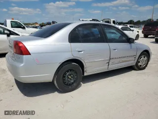 2002 Honda Civic LX with VIN 1HGES16512L072112, listed as a Copart auction lot 52714665 with 99,286 mi miles and Salvage Title. Bid and sale history available at carsss.com. Image 3.