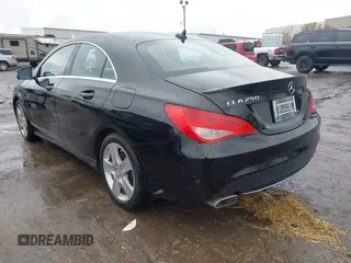 2015 Mercedes-Benz CLA 250 with VIN WDDSJ4GB6FN234908, listed as a IAAI auction lot 41943980 with 55,365 mi miles and . Bid and sale history available at DreamBid. Image 3.