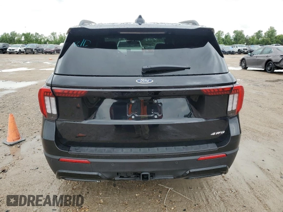 2025 Ford Explorer ST-Line with VIN 1FMUK8KHXSGB31438, listed as a Copart auction lot 54352865 with 721 mi miles and Salvage Title. Bid and sale history available at carsss.com. Image 6.