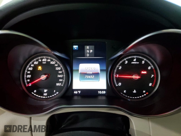 2018 Mercedes-Benz C 300 with VIN 55SWF4KB2JU280486, listed as a Copart auction lot 46850755 with 73,452 mi miles and Salvage title. Bid and sale history available at DreamBid. Image 9.