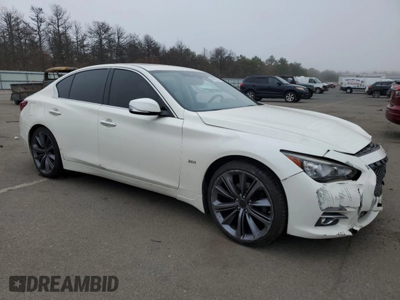 2017 Infiniti Q50 2.0t with VIN JN1CV7ARXHM682249, listed as a Copart auction lot 49639315 with 71,362 mi miles and Salvage Title. Bid and sale history available at carsss.com. Image 4.