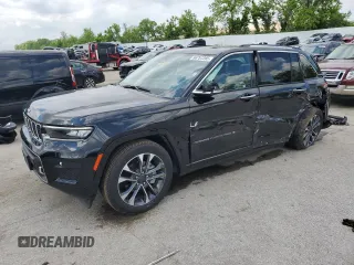 2023 Jeep Grand Cherokee Overland with VIN 1C4RJHDG0PC670537, listed as a Copart auction lot 56757285 with 24,735 mi miles and Salvage title. Bid and sale history available at DreamBid. Image 1.