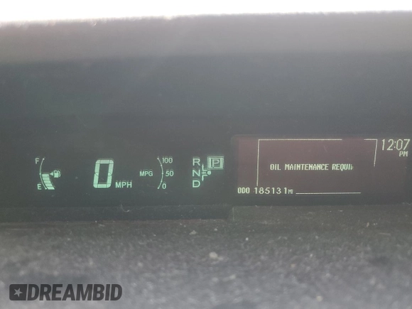2011 Toyota Prius I with VIN JTDKN3DU7B0267776, listed as a Copart auction lot 55751515 with 185,131 mi miles and Salvage Title. Bid and sale history available at DreamBid. Image 9.