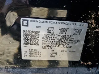 2020 Chevrolet Trax LT with VIN 3GNCJLSB4LL301220, listed as a Copart auction lot 53559365 with 45,793 mi miles and Salvage title. Bid and sale history available at DreamBid. Image 12.