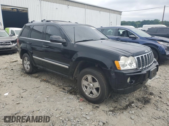 2007 Jeep Grand Cherokee Overland with VIN 1J8HR68227C651830, listed as a Copart auction lot 62403725 with 147,827 mi miles and Salvage title. Bid and sale history available at DreamBid. Image 4.
