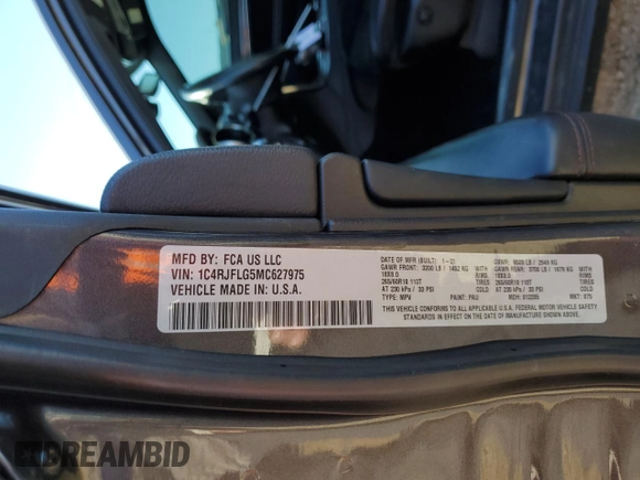 2021 Jeep Grand Cherokee Trailhawk with VIN 1C4RJFLG5MC627975, listed as a Copart auction lot 83080204 with 83,642 mi miles and Salvage Title. Bid and sale history available at carsss.com. Image 15.