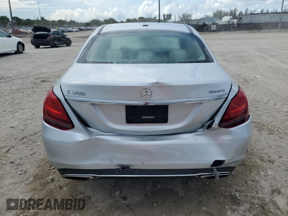 2019 Mercedes-Benz C 300 with VIN WDDWF8EB2KR513272, listed as a Copart auction lot 61357365 with 56,127 mi miles and Salvage title. Bid and sale history available at DreamBid. Image 6.