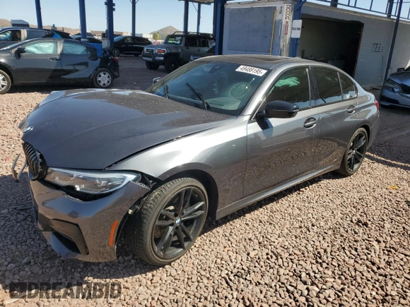 2021 BMW 3 Series 330i with VIN 3MW5R1J06M8B67021, listed as a Copart auction lot 49488195 with 67,806 mi miles and Salvage Title. Bid and sale history available at carsss.com. Image 1.