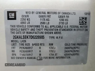 2013 GMC Terrain SLE с VIN 2GKALSEK7D6228905, выставлен на аукционе Copart как лот 61030105 с пробегом 155 055 миль миль и Списание • Salvage title. История ставок и продаж доступна на DreamBid. Изображение 14.