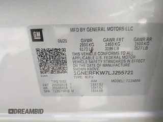 2020 Chevrolet Traverse LS с VIN 1GNERFKW7LJ255721, выставлен на аукционе IAAI как лот 41972618 с пробегом 73 412 миль миль и . История ставок и продаж доступна на DreamBid. Изображение 9.