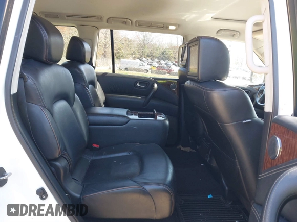 2018 Nissan Armada Platinum with VIN JN8AY2NE4J9735109, listed as a IAAI auction lot 41805637 with 186,219 mi miles. Bid and sale history available at carsss.com. Image 8.