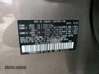 2022 Subaru Outback Limited with VIN 4S4BTANC3N3183310, listed as a Copart auction lot 59888225 with 24,175 mi miles and Non repairable. Bid and sale history available at DreamBid. Image 12.