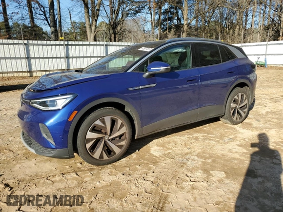 2021 Volkswagen ID.4 Pro S z VIN WVGUNPE2XMP066456, wystawiony jako Copart lot #43971075 z przebiegiem 16 729 mil mil oraz Szkoda całkowita • Salvage title. Historia ofert i sprzedaży dostępna na DreamBid. Obrazek 1.