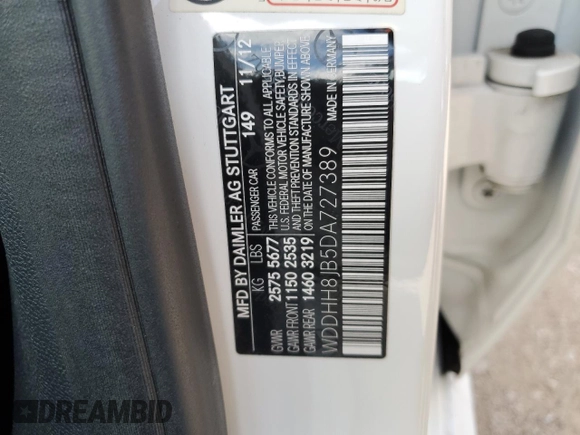 2013 Mercedes-Benz E 350 Luxury with VIN WDDHH8JB5DA727389, listed as a Copart auction lot 57902465 with 81,507 mi miles and Salvage title. Bid and sale history available at DreamBid. Image 13.