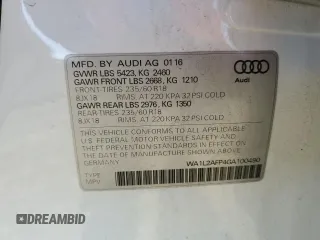 2016 Audi Q5 Premium Plus z VIN WA1L2AFP4GA100490, wystawiony jako Copart lot #55835645 z przebiegiem 116 342 mil mil oraz Szkoda całkowita • Salvage title. Historia ofert i sprzedaży dostępna na DreamBid. Obrazek 13.
