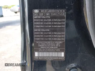 2010 Land Rover LR4 Lux z VIN SALAK2D44AA521489, wystawiony jako IAAI lot #42322498 z przebiegiem 186 164 mil mil oraz . Historia ofert i sprzedaży dostępna na DreamBid. Obrazek 9.