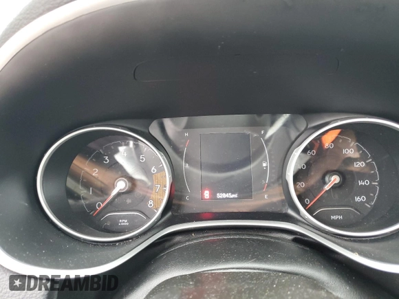 2020 Jeep Compass Latitude with VIN 3C4NJDBB0LT125967, listed as a Copart auction lot 49614375 with 52,845 mi miles and Salvage Title. Bid and sale history available at carsss.com. Image 9.
