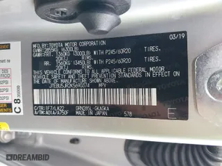 2019 Toyota 4Runner SR5 with VIN JTEBU5JR2K5690374, listed as a IAAI auction lot 41375797 with 62,188 mi miles. Bid and sale history available at carsss.com. Image 9.
