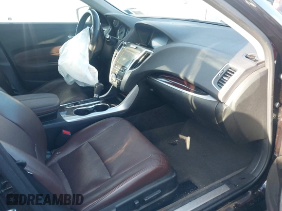2015 Acura TLX Tech with VIN 19UUB1F51FA014434, listed as a IAAI auction lot 40791595 with 104,757 mi miles. Bid and sale history available at carsss.com. Image 5.