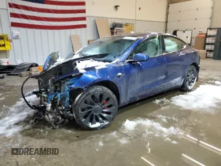 2021 Tesla Model 3 Performance with VIN 5YJ3E1EC2MF985030, listed as a Copart auction lot 44117565 with Not Provided miles and Salvage Title. Bid and sale history available at DreamBid. Image 1.