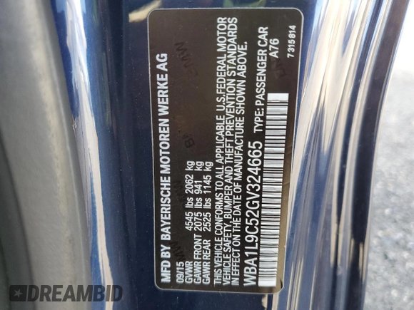 2016 BMW 2 Series 228i xDrive with VIN WBA1L9C52GV324665, listed as a Copart auction lot 80909464 with 65,796 mi miles and Salvage Title. Bid and sale history available at carsss.com. Image 12.