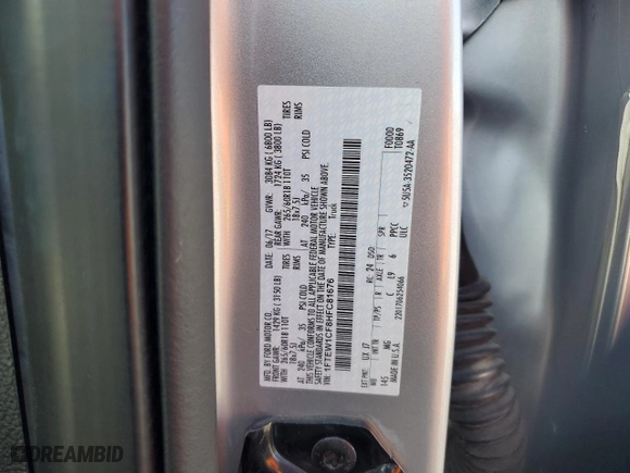 2017 Ford F-150 XL with VIN 1FTEW1CF8HFC81676, listed as a Copart auction lot 46131105 with 87,826 mi miles and Salvage Title. Bid and sale history available at carsss.com. Image 12.