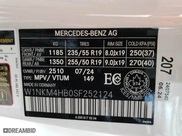 2025 Mercedes-Benz GLC with VIN W1NKM4HB0SF252124, listed as a Copart auction lot 44888245 with 397 mi miles and Salvage Title. Bid and sale history available at carsss.com. Image 13.