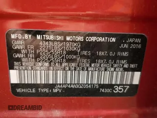 2016 Mitsubishi Outlander Sport 2.4 SEL with VIN JA4AP4AW3GZ054175, listed as a Copart auction lot 51983135 with 79,657 mi miles and Salvage Title. Bid and sale history available at carsss.com. Image 12.