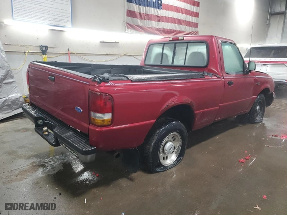 1995 Ford Ranger Splash with VIN 1FTCR10AXSPA71444, listed as a Copart auction lot 89157435 with 166,151 mi miles and Salvage Title. Bid and sale history available at carsss.com. Image 3.