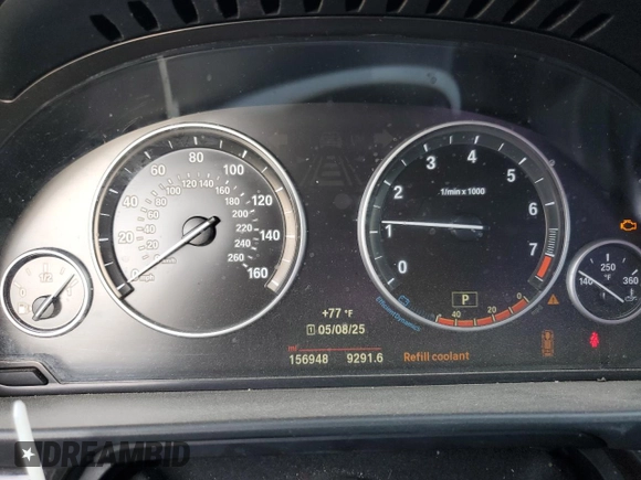 2015 BMW 5 Series 528i with VIN WBA5A5C58FD520212, listed as a Copart auction lot 55643525 with 156,948 mi miles and Salvage title. Bid and sale history available at DreamBid. Image 9.