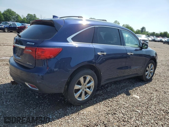 2015 Acura MDX Advance with VIN 5FRYD4H84FB017966, listed as a Copart auction lot 61664895 with Not provided miles and Salvage title. Bid and sale history available at DreamBid. Image 3.