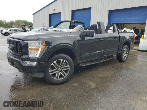2021 Ford F-150 XL with VIN 1FTEW1EP2MFA19832, listed as a Copart auction lot 57981895 with 66,766 mi miles and Salvage title. Bid and sale history available at DreamBid. Image 1.