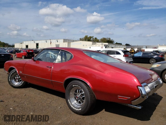 1972 Oldsmobile Cutlass with VIN 3F87H2G120938, listed as a Copart auction lot 74329074 with 49,120 mi miles and Salvage Title. Bid and sale history available at DreamBid. Image 2.
